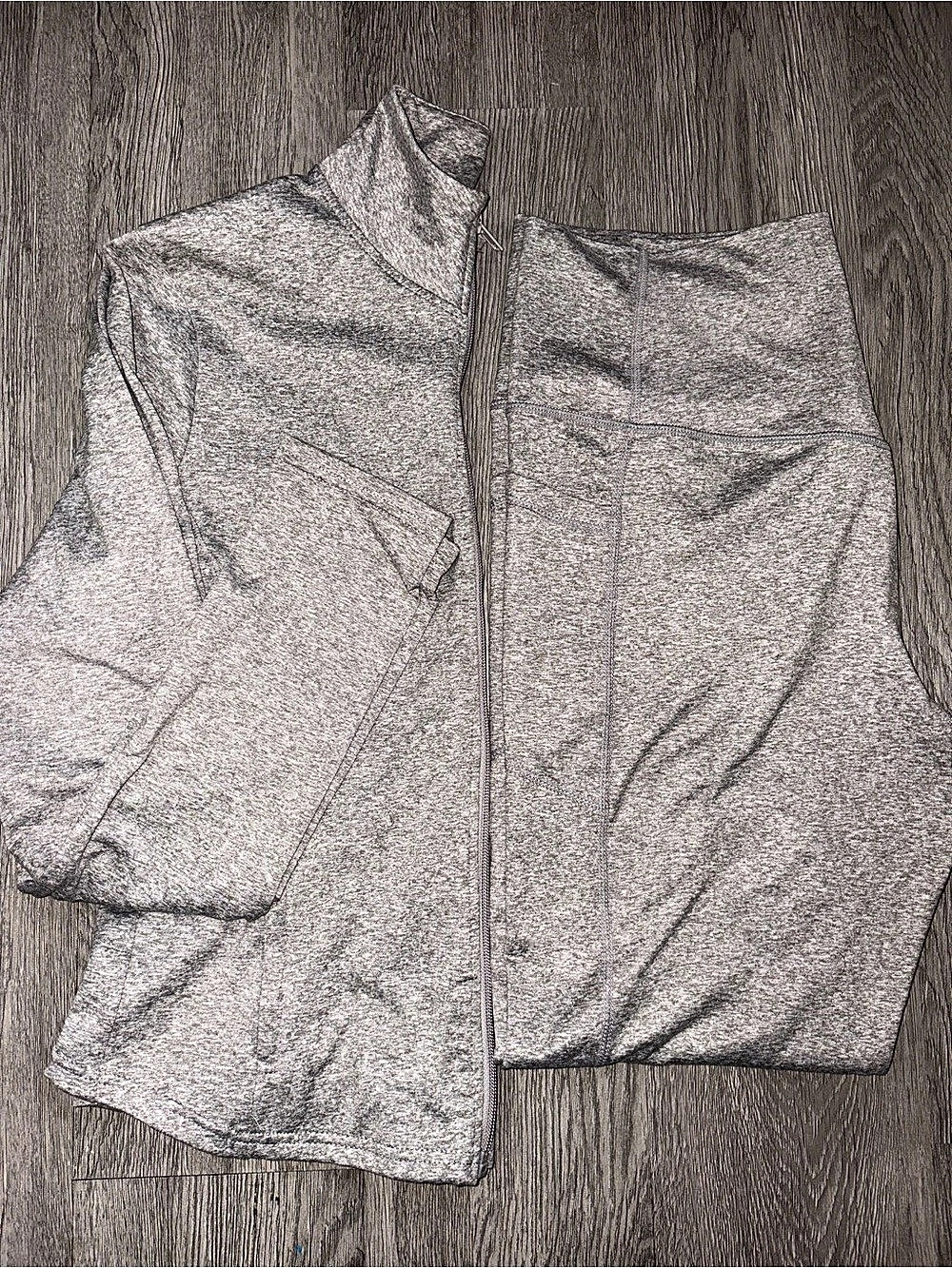 Charlotte Russe Refuge Athletics Heather Charcoal Gray 2 Piece Jacket Leggings